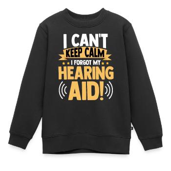 Deaf Pride ASL - Kids Premium Organic Sweatshirt - black - Front - AI Model Kid Female (0cm)