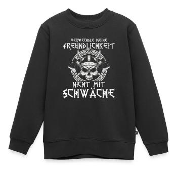 Walhalla Freundlichkeit Schwäche - Kinder Premium Organic Sweatshirt - Schwarz - Vorne - AI Model Kid Female (0cm)