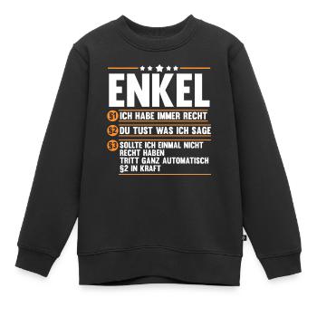 Enkel - Kinder Premium Organic Sweatshirt - Schwarz - Vorne - AI Model Kid Female (0cm)