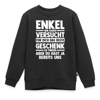Enkel - Kinder Premium Organic Sweatshirt - Schwarz - Vorne - AI Model Kid Female (0cm)
