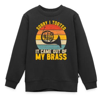 Horn Blechblasinstrument - Kinder Premium Organic Sweatshirt - Schwarz - Vorne - AI Model Kid Female (0cm)