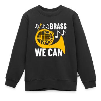 Horn Blechblasinstrument - Kinder Premium Organic Sweatshirt - Schwarz - Vorne - AI Model Kid Female (0cm)