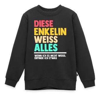 Enkelin - Kinder Premium Organic Sweatshirt - Schwarz - Vorne - AI Model Kid Female (0cm)