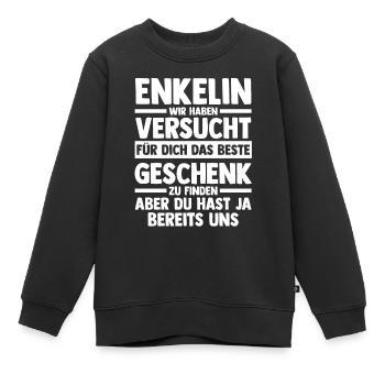 Enkelin - Kinder Premium Organic Sweatshirt - Schwarz - Vorne - AI Model Kid Female (0cm)