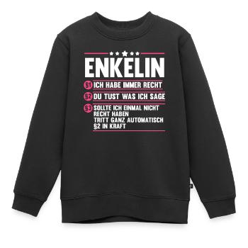 Enkelin - Kinder Premium Organic Sweatshirt - Schwarz - Vorne - AI Model Kid Female (0cm)