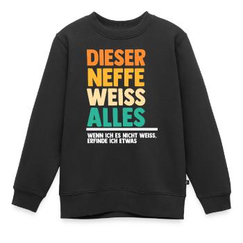 Neffe - Kinder Premium Organic Sweatshirt - Schwarz - Vorne - AI Model Kid Female (0cm)