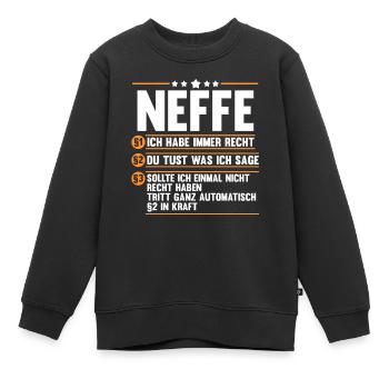 Neffe - Kinder Premium Organic Sweatshirt - Schwarz - Vorne - AI Model Kid Female (0cm)