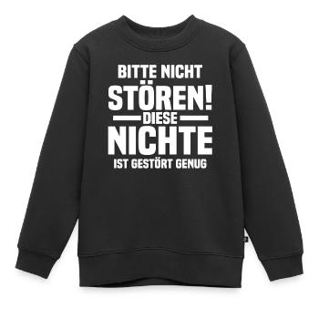 Nichte - Kinder Premium Organic Sweatshirt - Schwarz - Vorne - AI Model Kid Female (0cm)