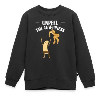 Schälen Sie die Glücksbanane - Kinder Premium Organic Sweatshirt - Schwarz - Vorne - AI Model Kid Female (0cm)