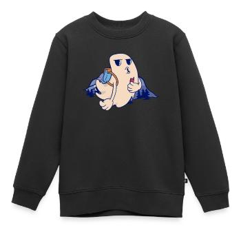 Geister Geocaching - Geocaching Geocacher - Kinder Premium Organic Sweatshirt - Schwarz - Vorne - AI Model Kid Female (0cm)