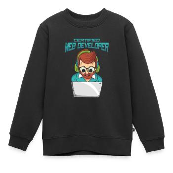 Web Developer Web Developer Certified - Kids Premium Organic Sweatshirt - black - Front - AI Model Kid Female (0cm)