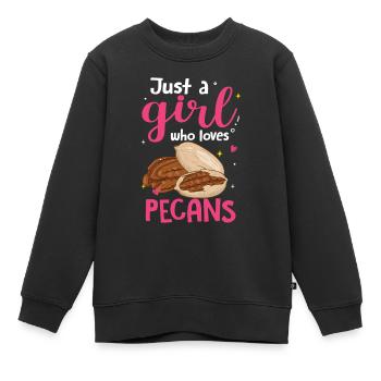 Pecannüsse Nüsse Geschenk - Kinder Premium Organic Sweatshirt - Schwarz - Vorne - AI Model Kid Female (0cm)