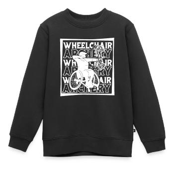 Tir à l’arc Tir à l’arc Archer Fauteuil roulant - Sweat Premium enfant bio - noir - Devant - AI Model Kid Female (0cm)