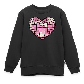 Dänische Pastell-Ästhetik Herz Disco Ball - Kinder Premium Organic Sweatshirt - Schwarz - Vorne - AI Model Kid Female (0cm)