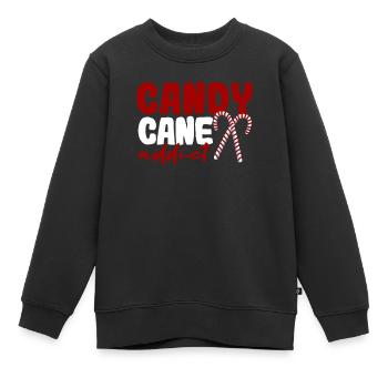 Zuckerstangensüchtiger Lustiger Weihnachtsliebe - Kinder Premium Organic Sweatshirt - Schwarz - Vorne - AI Model Kid Female (0cm)