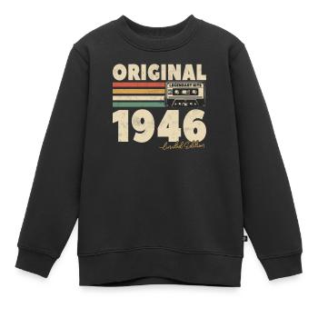 Vintage 1946 Geburtstagsgeschenk - Kinder Premium Organic Sweatshirt - Schwarz - Vorne - AI Model Kid Female (0cm)