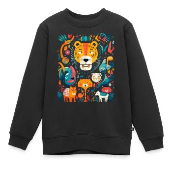 Dschungel - Kinder Premium Organic Sweatshirt - Schwarz - Vorne - AI Model Kid Female (0cm)