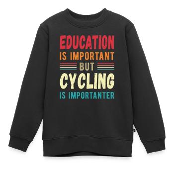 L’éducation est importante, mais le cyclisme est plus important - Sweat Premium enfant bio - noir - Devant - AI Model Kid Female (0cm)