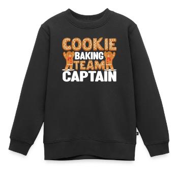 Plätzchenbacken Teamkapitän Lustig Lebkuchenmann - Kinder Premium Organic Sweatshirt - Schwarz - Vorne - AI Model Kid Female (0cm)