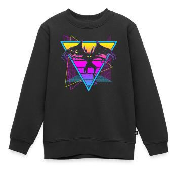 Mothman Krypto Kryptozoologie Retro - Kinder Premium Organic Sweatshirt - Schwarz - Vorne - AI Model Kid Female (0cm)