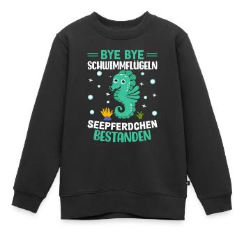 Frühschwimmer Seepferdchen bestanden - Kinder Premium Organic Sweatshirt - Schwarz - Vorne - AI Model Kid Female (0cm)