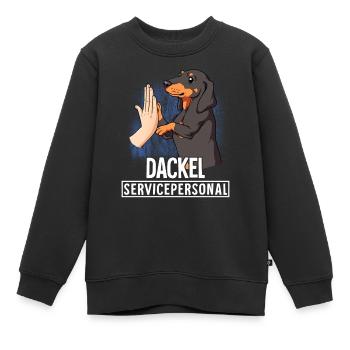 Dackel - Kinder Premium Organic Sweatshirt - Schwarz - Vorne - AI Model Kid Female (0cm)