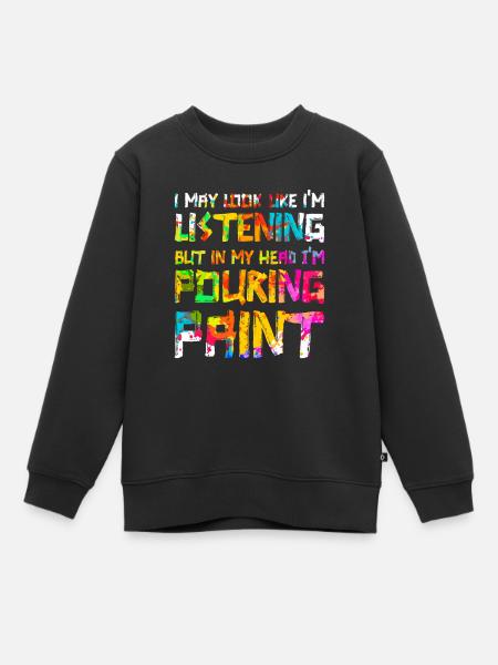 Fluid Painting Flüssiges Malen - Kinder Premium Organic Sweatshirt - Schwarz