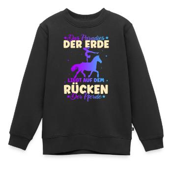 Reiten Pferd Spruch Reiterin Reiterhof Reitverein - Kinder Premium Organic Sweatshirt - Schwarz - Vorne - AI Model Kid Female (0cm)