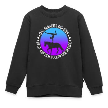 Reiten Pferd Spruch Reiterin Reiterhof Reitverein - Kinder Premium Organic Sweatshirt - Schwarz - Vorne - AI Model Kid Female (0cm)