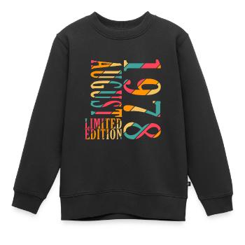 August 1978 Jahrestag August 1978 August - Kinder Premium Organic Sweatshirt - Schwarz - Vorne - AI Model Kid Female (0cm)