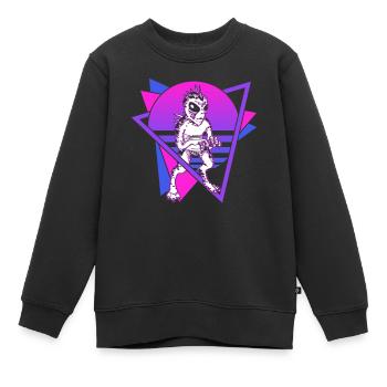 Chupacabra Crypto Cryptozoology Retro - Kids Premium Organic Sweatshirt - black - Front - AI Model Kid Female (0cm)