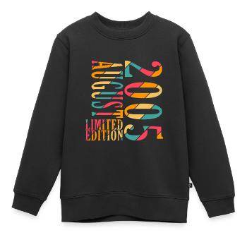 August 2005 Jahrestag August 2005 August - Kinder Premium Organic Sweatshirt - Schwarz - Vorne - AI Model Kid Female (0cm)