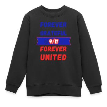 Forever United 9/11 - Sweat Premium enfant bio - noir - Devant - AI Model Kid Female (0cm)