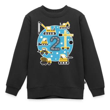Kinder Geburtstagsshirt 2 Jahre Junge Baustelle - Kinder Premium Organic Sweatshirt - Schwarz - Vorne - AI Model Kid Female (0cm)