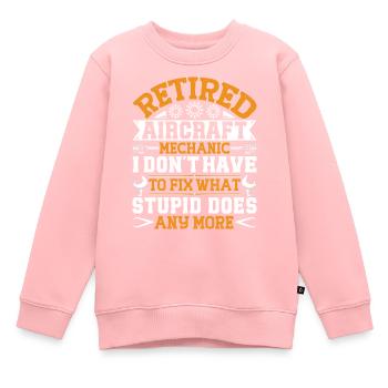 Love Avion aviation - Sweat Premium enfant bio - rose - Devant - AI Model Kid Female (0cm)
