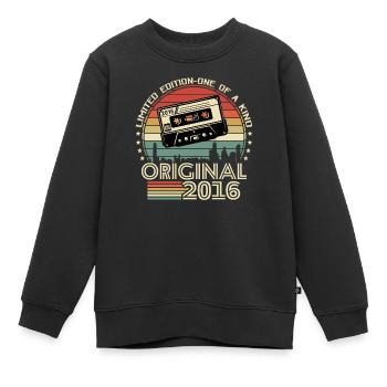Retro '16 B-Day Cadeau - Sweat Premium enfant bio - noir - Devant - AI Model Kid Female (0cm)