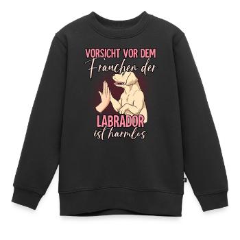 Vorsicht vor dem Frauchen Labrador - Kinder Premium Organic Sweatshirt - Schwarz - Vorne - AI Model Kid Female (0cm)