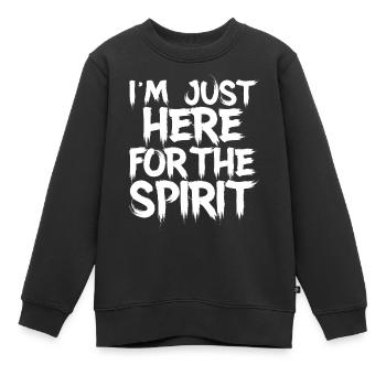 Je suis juste ici pour l’ - Sweat Premium enfant bio - noir - Devant - AI Model Kid Female (0cm)
