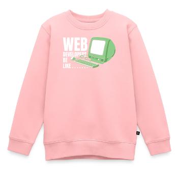 Web Entwickler Webdeveloper Lustig - Kinder Premium Organic Sweatshirt - Rosa - Vorne - AI Model Kid Female (0cm)