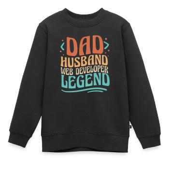 Web Developer Web Developer Father - Kids Premium Organic Sweatshirt - black - Front - AI Model Kid Female (0cm)