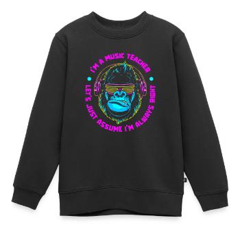 Professeur de musique Professeur de musique Cool - Sweat Premium enfant bio - noir - Devant - AI Model Kid Female (0cm)