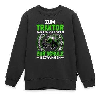 Schule Traktor Trecker Bauernhof Kinder - Kinder Premium Organic Sweatshirt - Schwarz - Vorne - AI Model Kid Female (0cm)