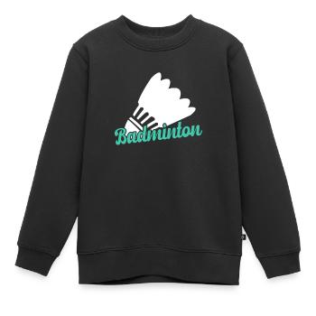 Badminton - Kinder Premium Organic Sweatshirt - Schwarz - Vorne - AI Model Kid Female (0cm)