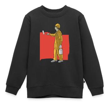 Peintre Vernisseur drôle - Sweat Premium enfant bio - noir - Devant - AI Model Kid Female (0cm)