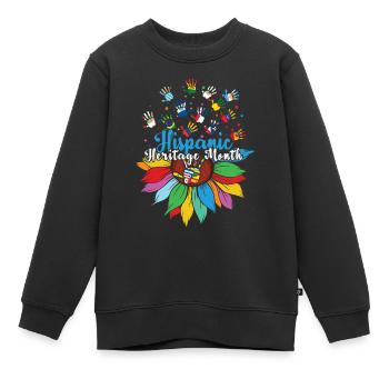 Hispanische Landesflagge Nationales hispanisches Erbe - Kinder Premium Organic Sweatshirt - Schwarz - Vorne - AI Model Kid Female (0cm)
