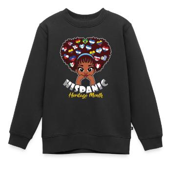 Hispanic Girl Nationales hispanisches Erbe - Kinder Premium Organic Sweatshirt - Schwarz - Vorne - AI Model Kid Female (0cm)
