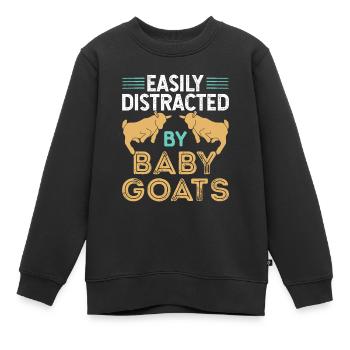 Leicht abgelenkt von Babyziegen - Kinder Premium Organic Sweatshirt - Schwarz - Vorne - AI Model Kid Female (0cm)