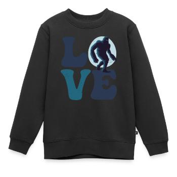Bigfoot Sasquatch - Sweat Premium enfant bio - noir - Devant - AI Model Kid Female (0cm)