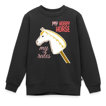 Hobbyhorse Cheval de loisir - Sweat Premium enfant bio - noir - Devant - AI Model Kid Female (0cm)