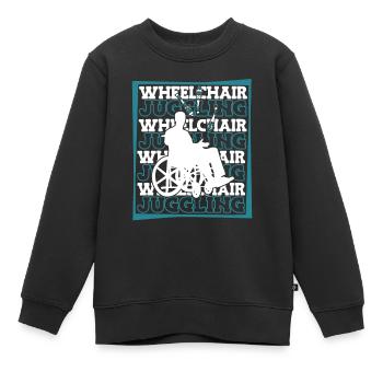 Jonglerie Fauteuil roulant Jongleur - Sweat Premium enfant bio - noir - Devant - AI Model Kid Female (0cm)